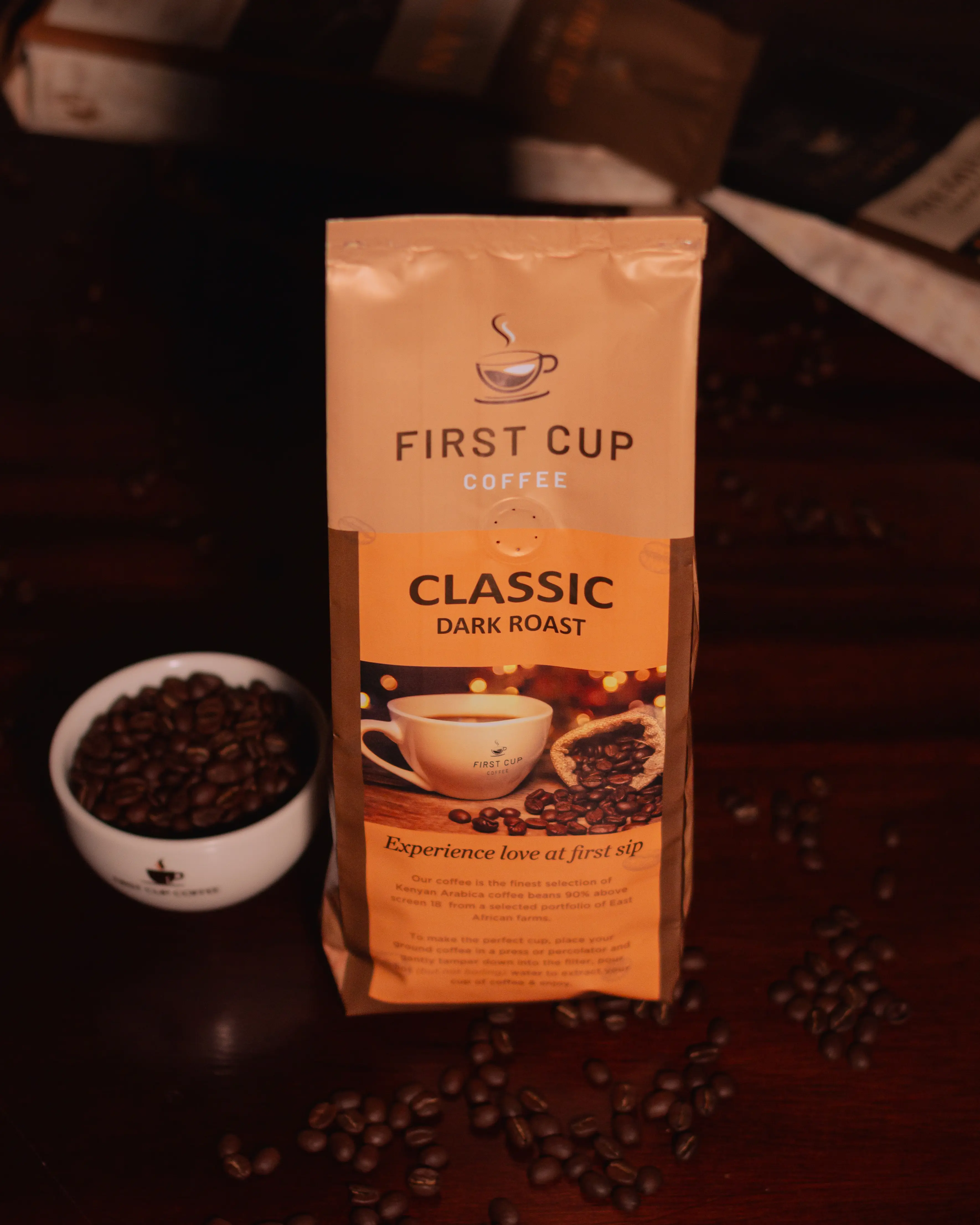 Freshly brewed espresso in a white cup